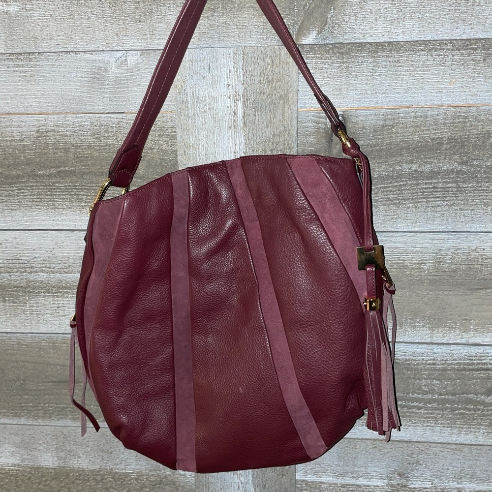 Aimee Kestenberg Tuscany Leather & Suede Hobo Bag-Purple
